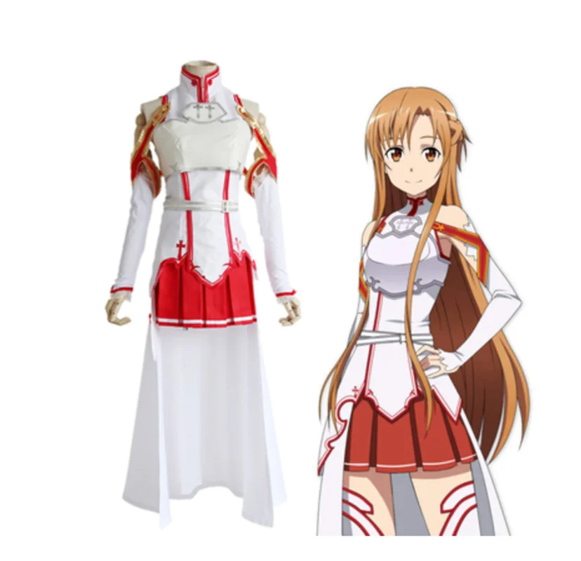 Аниме меч искусство онлайн Asuna Yuuki платье косплей костюмы униформа на Хэллоуин