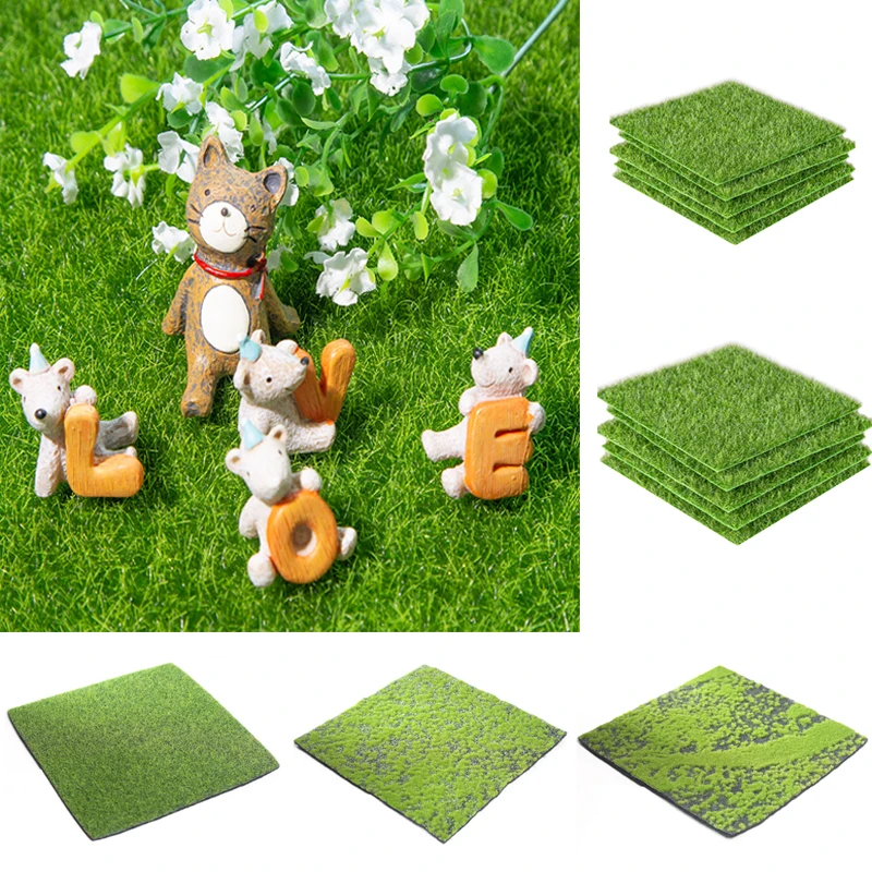 

1Pc 15/30cm Grass Mat Green Artificial Lawns Turf Carpets Fake Sod Garden Moss Landscape For Home Floor Aquarium Wedding Decor