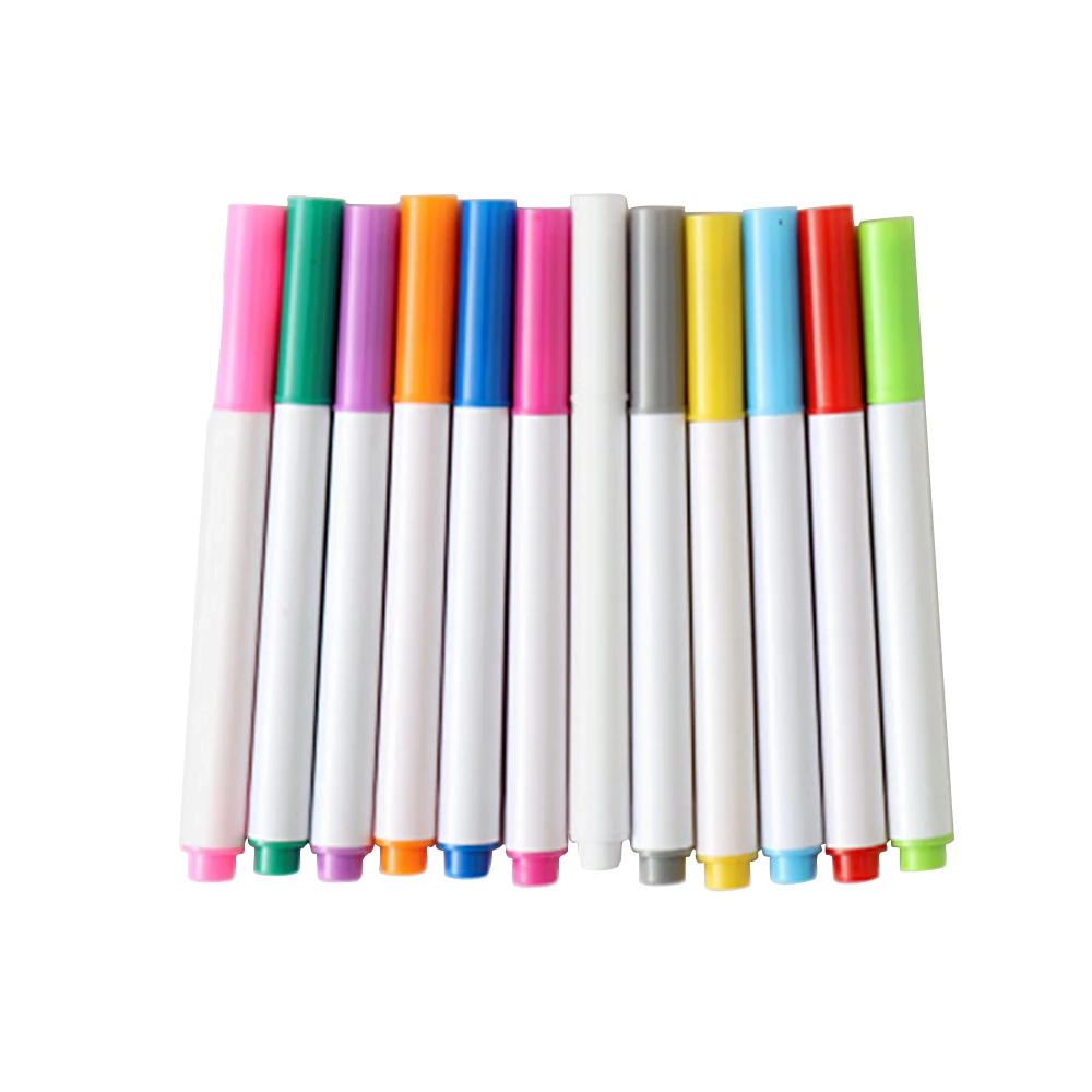 12pcs of pens Портативный мягкий мел доска для рисования детская доска "сделай сам" картина доска для рисования с игрушками картина раскраска книга с краской ручки - Цвет: 12pcs of pens