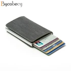 Выдвижной тонкий кошелек Bycobecy для женщин и мужчин, бумажник с блокировкой RFID, деловой кошелек для кредитных держатель для карт, Карманный Кошелек с защитой RFID