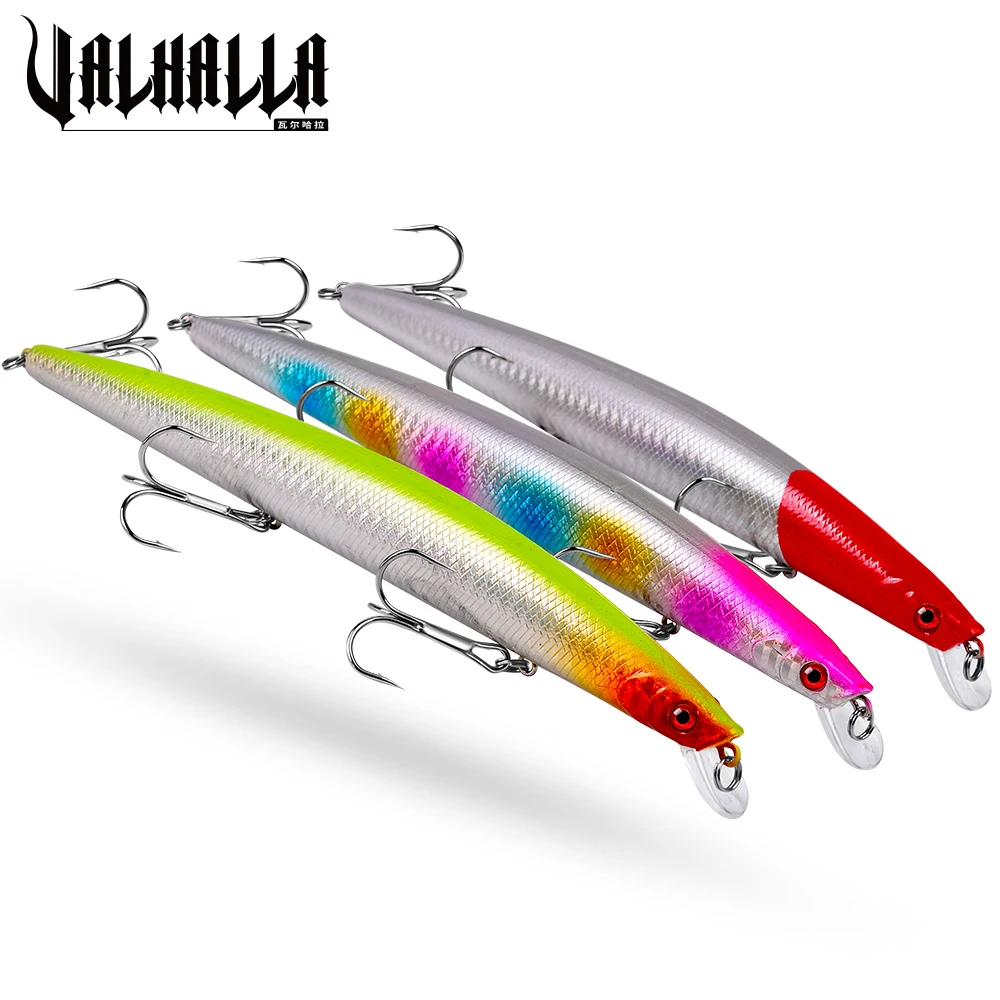 

1 шт., воблер VALHALLA, приманка для рыбной ловли, 0,86 унции-24,5 г, плавающая кренкбейт в форме гольяна, 18,5 см-7,28 дюйма, искусственная приманка для ло...