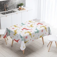 christmas tablecloth for table cloth cover deer decoration waterproof decor dining rectangular anti stain kitchen oilcloth