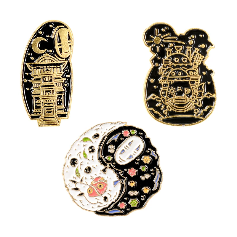 

No Face Man Lapel Pin Enamel Brooches Fun Movie Pin for Clothes Backpack Cartoon Childhood Badges Jewelry Gift For Friends Kids