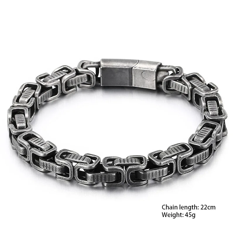 Riding lchain bracelet for men stainless steel bold bracelet bangle vintage cool hip-hop jewelry wholesale items emo jewelry images - 6