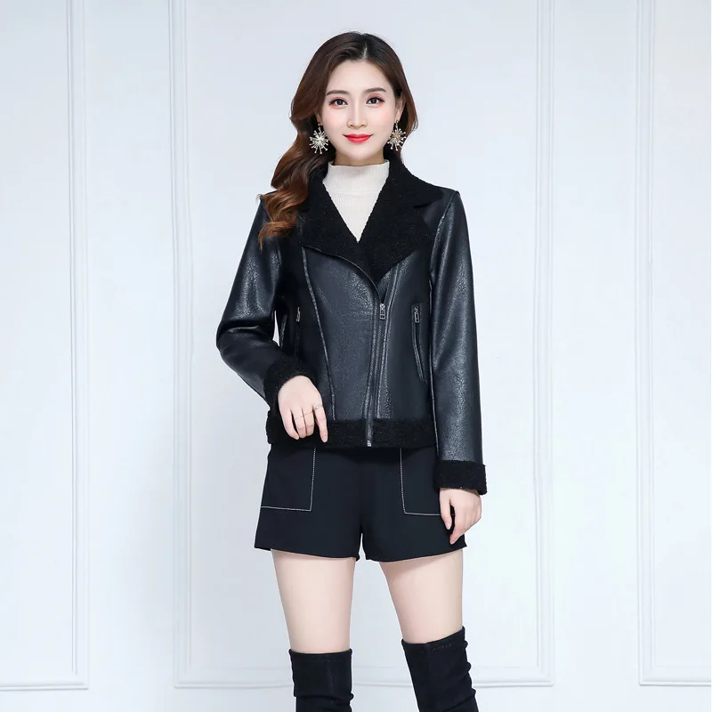 

2022 New Autumn And Winter Short Korean Women's Outer Casing Leather Jacket Ladies Leather