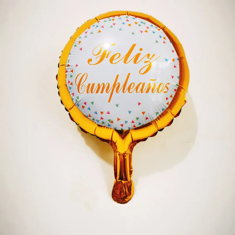 10 шт./лот дюймов Feliz Cumpleanos испанские шары на день рождения круглый воздушный шар