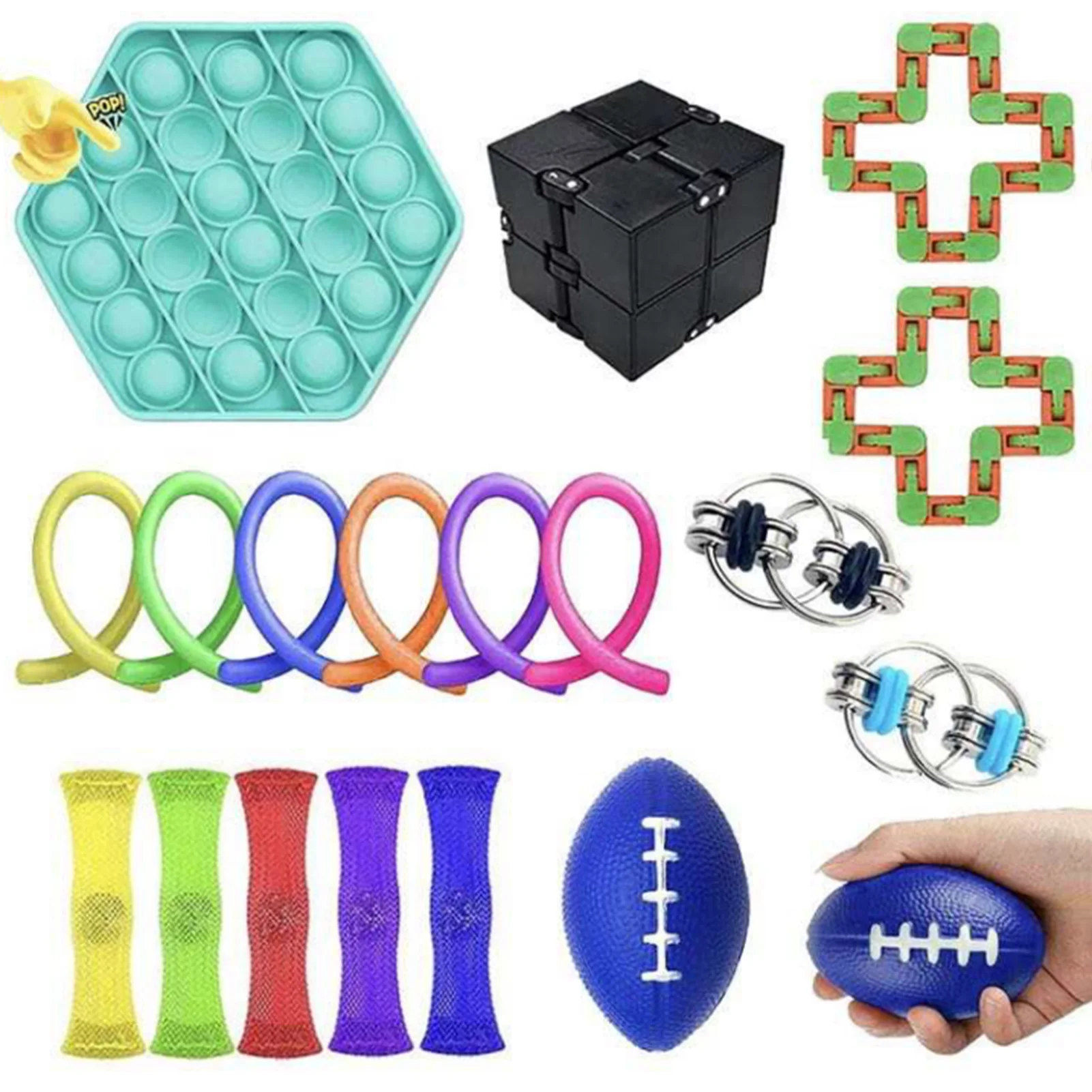 19PCS Sensory Fidget Toys Set Anti Stress Stretchy Strings Gift Pack Adults Kids Squishy Sensory Stress Relief Figet Toys enlarge