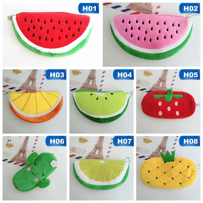 Кавайная креативная коробка для карандашей с фруктами милая мягкая Фотосумка