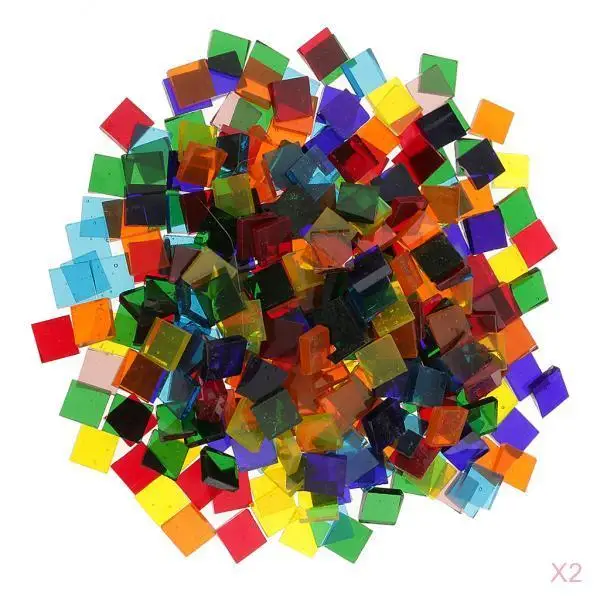 320g Square Shape Pieces Mosaic Tiles Assortment Colors for Handmade Artcraft and Home Decorations | Дом и сад