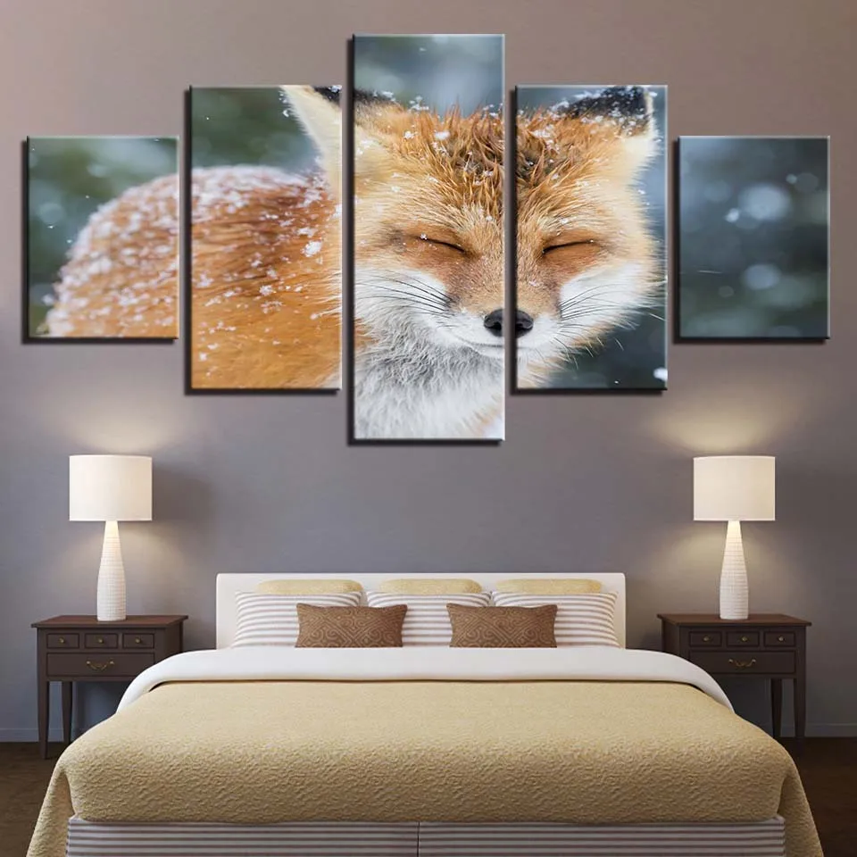 Животные Печать олень собака медведь Лев холст рисунки постер печать на стену 5