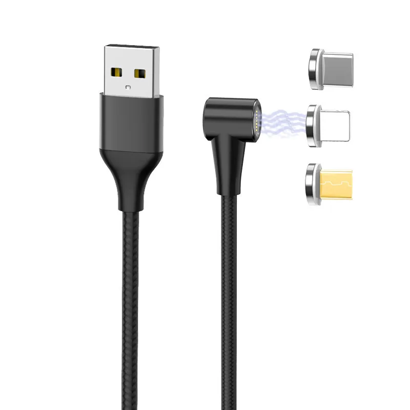 3A Магнитный течет свет LED Micro USB кабель для Samsung S10 S7 Type-c зарядки iPhone XR 1 м магнит