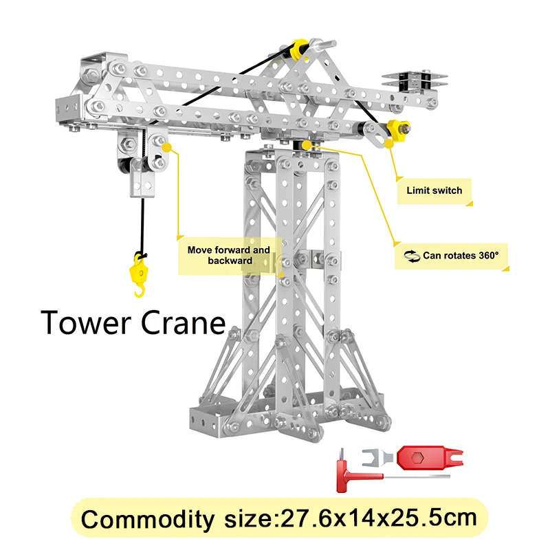

Metal Building Block Engineering Bulldozer Crane Technic Truck Blocks Construction Vehicle Educational Toy For Children