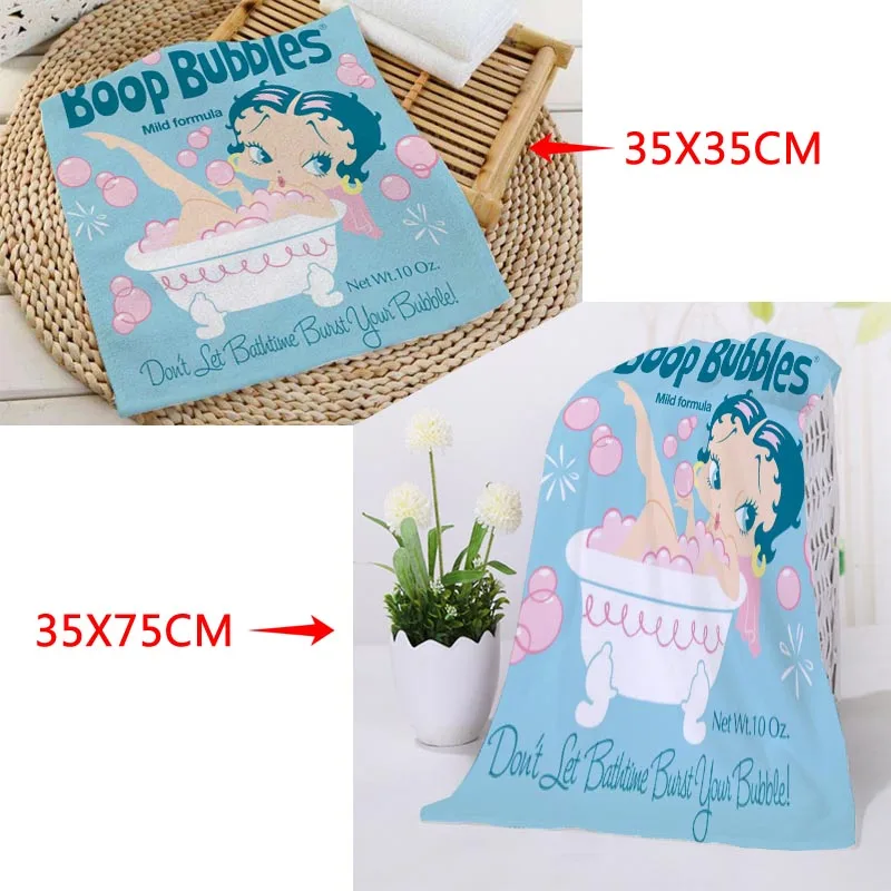 Новое поступление на заказ Betty Boop полотенце для лица с рисунком из микрофибры квадратные прямоугольные полотенца Размер 35x35 см 35x75 см - Цвет: 6