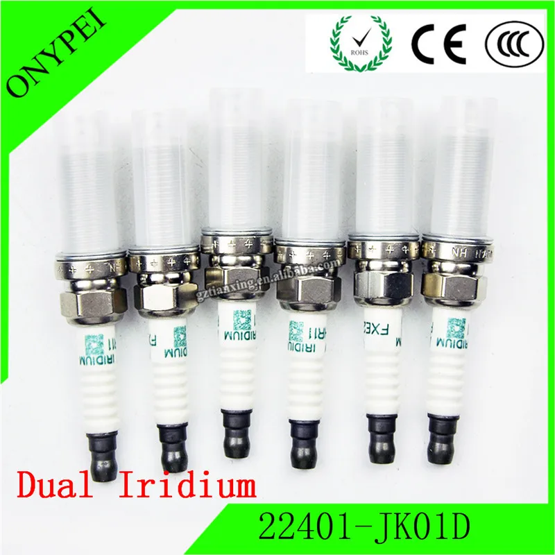 6 шт 22401-JK01D FXE24HR11 двойной иридиевая Свеча зажигания для Nissan 370Z Infiniti Q70 QX50 3,7 FXE24HR-11 3457 22401 JK01D 22401JK01D