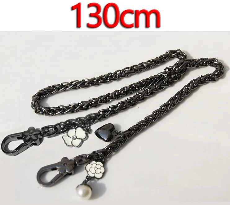 130cm Gun Black Мода Замена 8 мм черный пистолет металлические цепи портмоне ручки плечевой ремень для сумки, сумки аксессуары DIY 40 см-150 см - Цвет: 130cm Gun Black