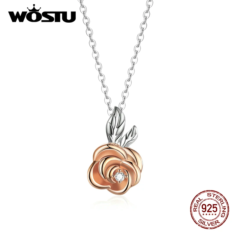 Женское ожерелье из серебра 925 пробы с розами ювелирные изделия CTN155 | Украшения и