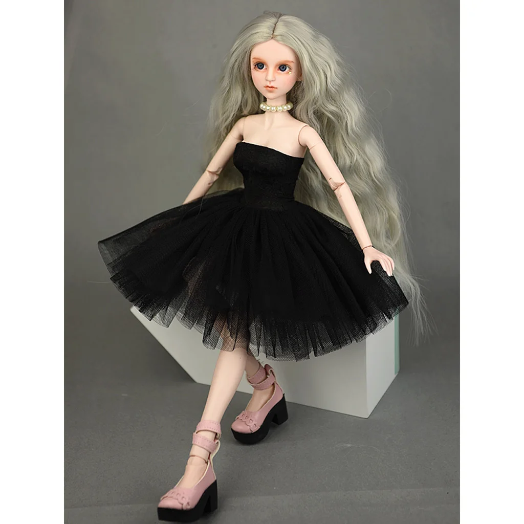 Свадебное вечернее платье ручной работы одежда для кукол 1/4 BJD Girl (черный)|Куклы| |