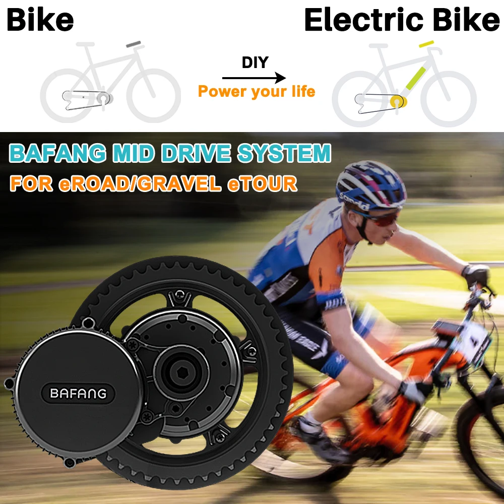 

BAFANG 48V 750W Mid Drive BBS02B E-BIKE Motor Kits 17.5Ah Samsung Cells Lithium Battery Electric Bicycle Complete Conversion