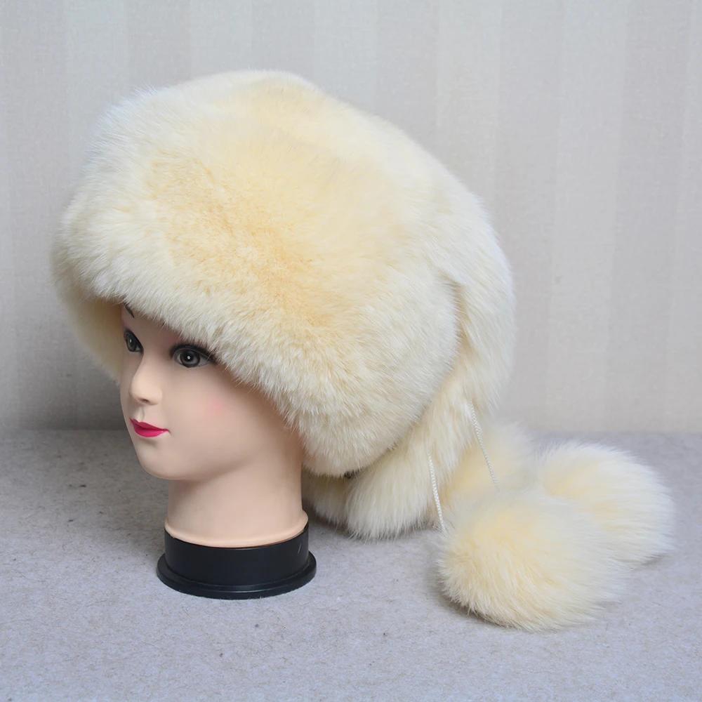 Лидер продаж русская зимняя шапка из натурального Лисьего меха теплая мягкая