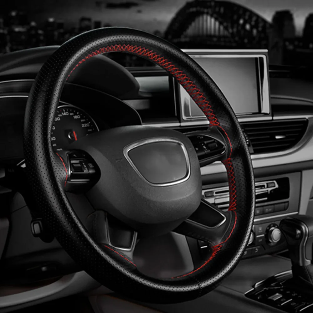

Car Steering Wheel DIY Knitting Hand-stitched with Needle and Thread Long Service Life Breathable Steering Cover Modeling