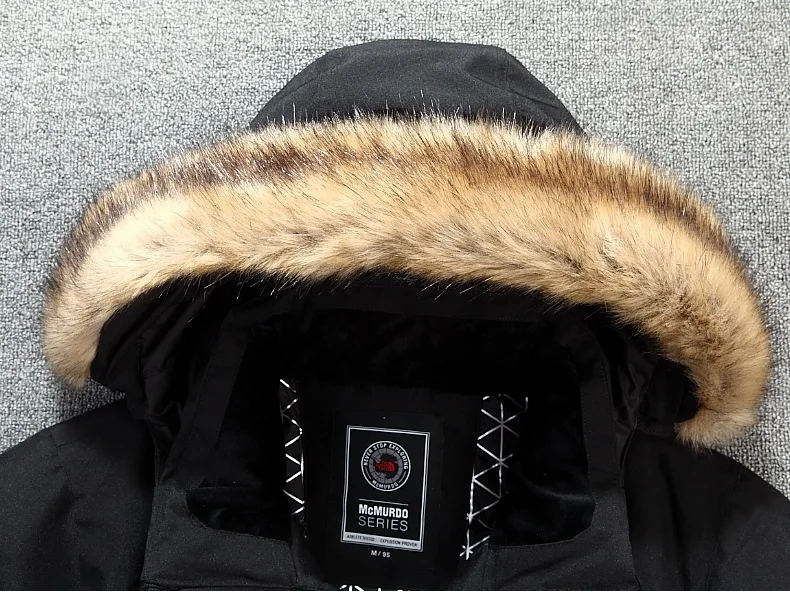 Aismz Tace& Shark medium long coat men's down jacket Russia winter jacket men fur collar thick windbreaker duck down jacket men