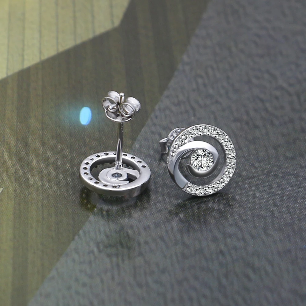 Новая мода 925, ювелирные изделия, серьги из стерлингового серебра для женщин; круглые циркониевые серьги-гвоздики из розового золота Tai chi, ювелирные изделия для мужчин и женщин, подарки