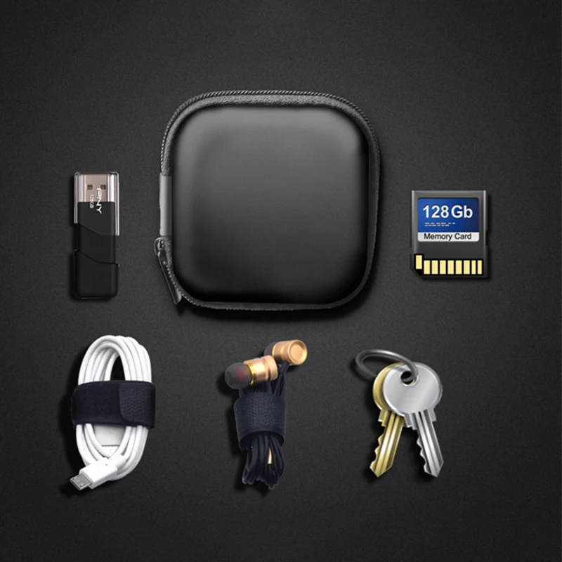 Горячая мини молния Жесткий чехол для наушников Портативный коробка наушники из