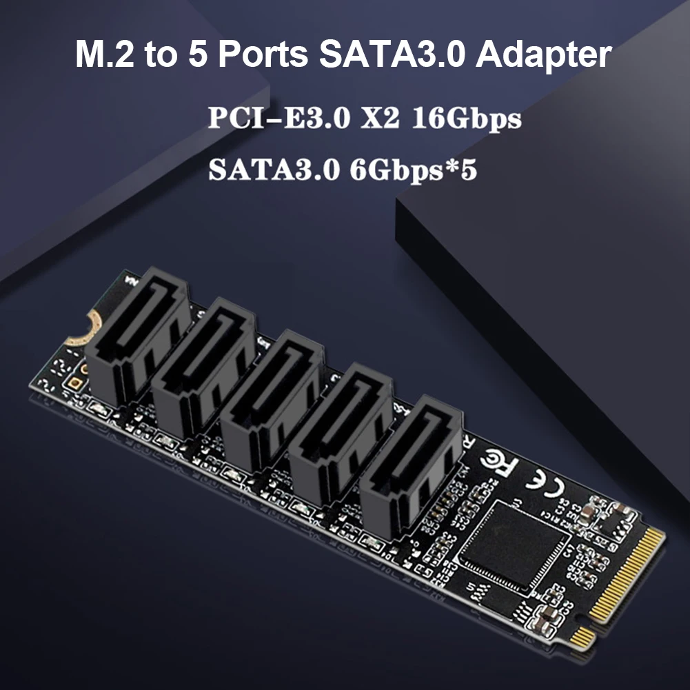 

Чипсет JMB575 6 Гбит/с, плата расширения SATA3 M.2 PCI Express на 5 портов, адаптер, карты, поддержка функции PM