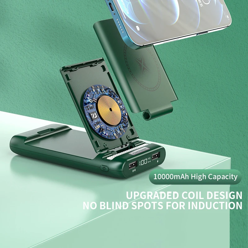 pinzheng 10000mah 22 5w fast charging power bank for iphone 10w wireless charging powerbank portable external battery charger free global shipping