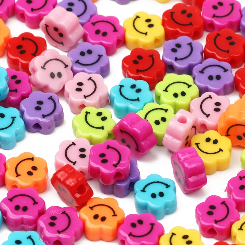 

Цветочные бусины из смолы разных цветов, смайлики россыпью для изготовления ювелирных изделий «сделай сам», 20-80 шт./лот, 9 мм