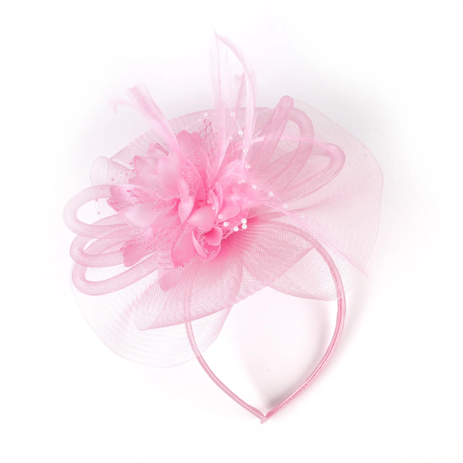 

Fascinators Hat Women Flower Mesh Ribbons Feathers Fedoras Hat Headband or a Clip Cocktail Tea Party Headwewar for Girls