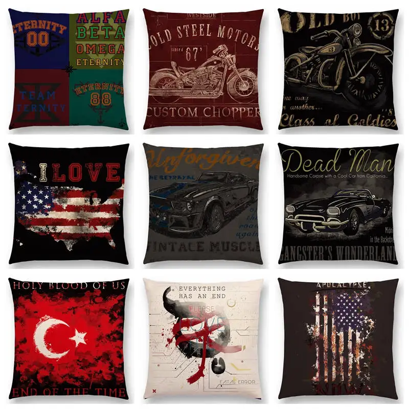 Чехол для подушки в стиле ретро рок панк уличное искусство граффити|Наволочки| |