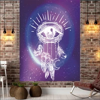 psychedelic dreamcatcher moon feather tapestry hippie large bohemian mandala tapestries wall cloth carpet ceiling room decor