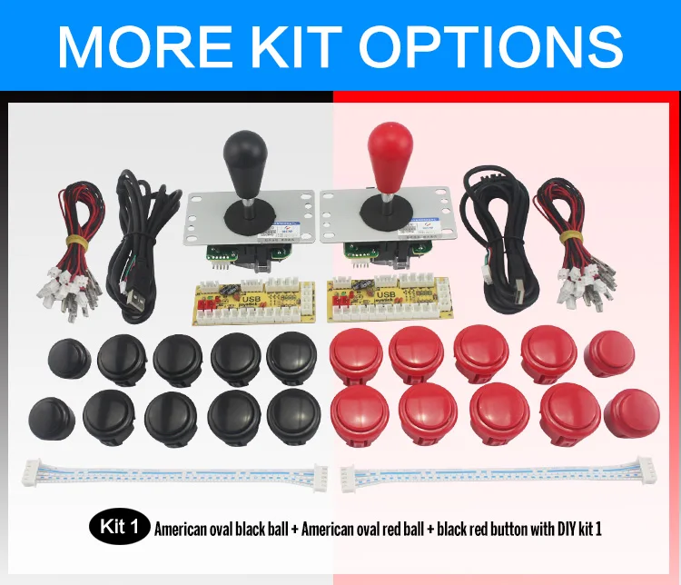 Аркадный Овальный джойстик DIY Kit Нулевая задержка USB контроллер ПК для аркадного джойстика+ кнопочные кнопки+ жгут проводов для аркадной игры