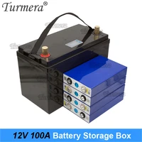 turmera 12v 100a battery stotage box with lcd display for 3 2v 90ah 100ah 105ah lifepo4 battery ups and solar energy system use