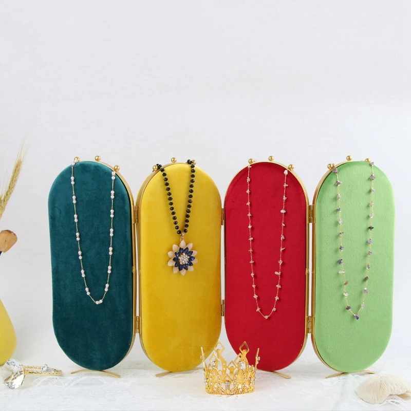 

Multipurpose Screen Jewelry Storage Box Large Capacity Earrings Necklace Display Rack Folding Organizer Case