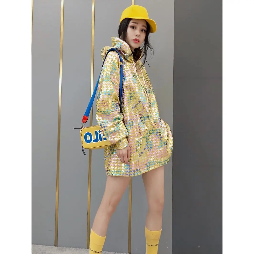 

Europe station 2020 spring new fashion sweater Korean qianniaoge hooded cotton coat personality trend women