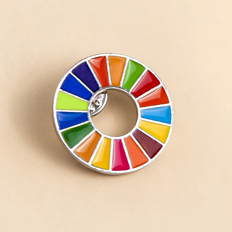 Эмалированная брошь в виде цели устойчивого развития 17 цветов значок на булавке