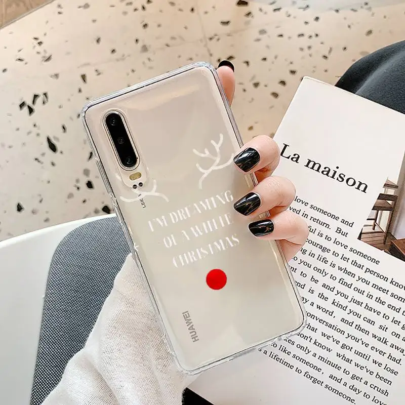 

Merry Christmas Phone Case Transparent for Samsung A71 S9 10 20 HUAWEI p30 40 honor 10i 8x xiaomi note 8 Pro 10t 11