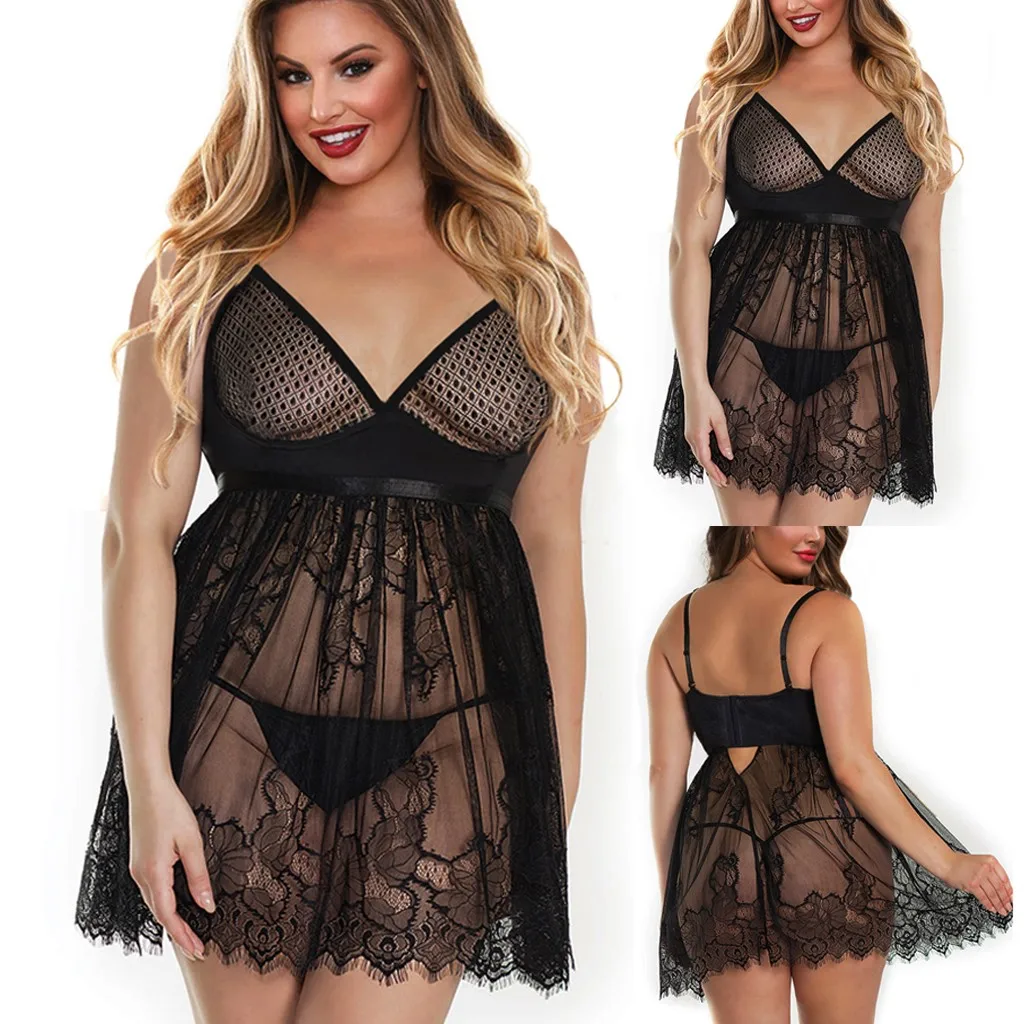 Женское кружевное романтическое белье размера плюс соблазнительное сексуальное