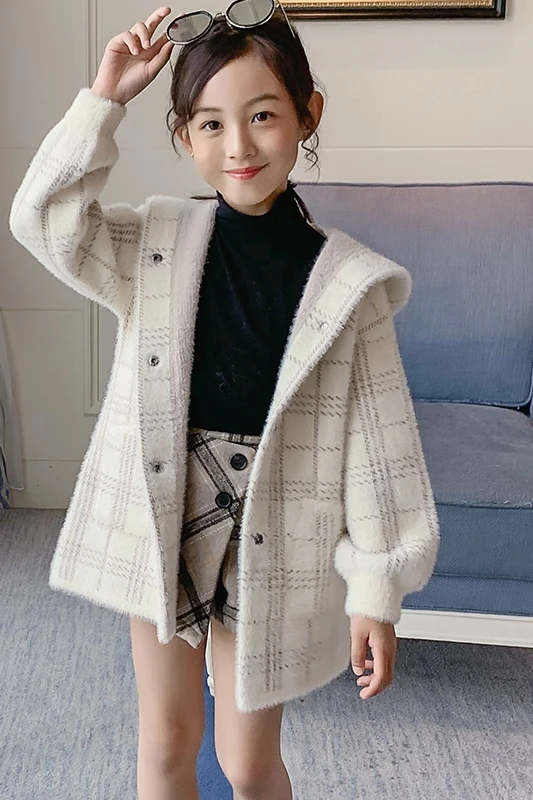 Высококачественная модная норковая бархатная шерстяная куртка для девочек