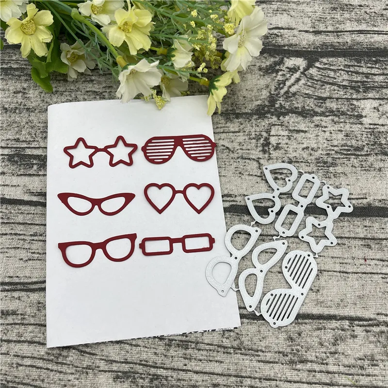 

Cute glasses Card Frame Craft Metal Cutting Dies For DIY Scrapbooking Album Embossing Paper Cards Decorative Crafts