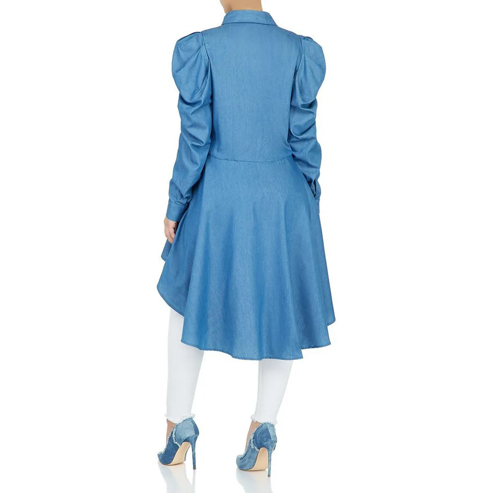 Женские синие длинные джинсовые рубашки весенние тонкие африканские 2020 с