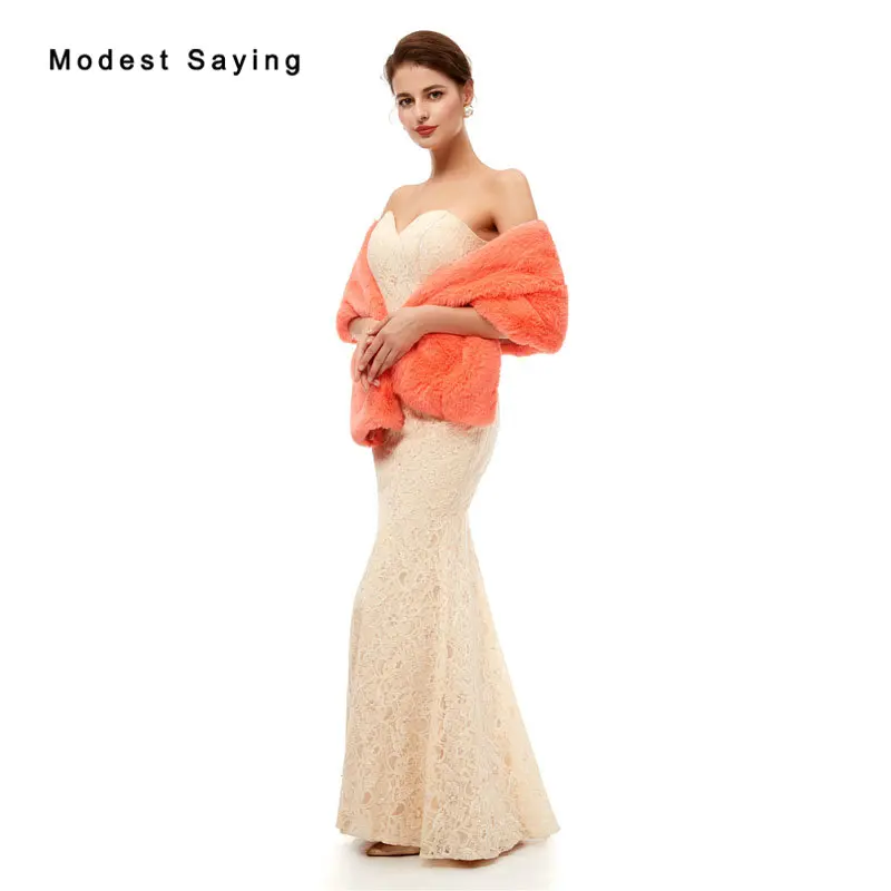 Элегантные оранжевые шали из искусственного меха для вечеринки Новое