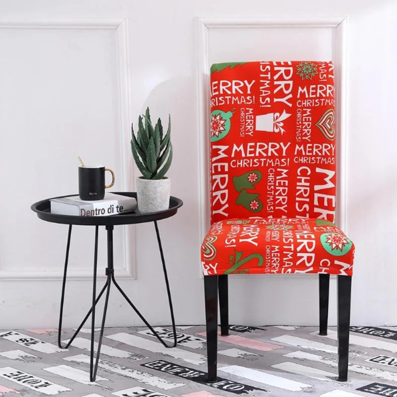 1PC Christmas Chair Cover Elastic Folding Deer Back Covers Cartoon Pattern Holiday Party Decoration | Дом и сад
