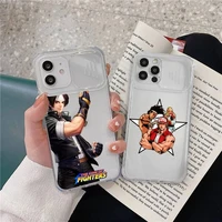 the king of fighters phone case transparent for iphone 7 8 11 12 x xs xr mini pro max plus slide camera lens protect