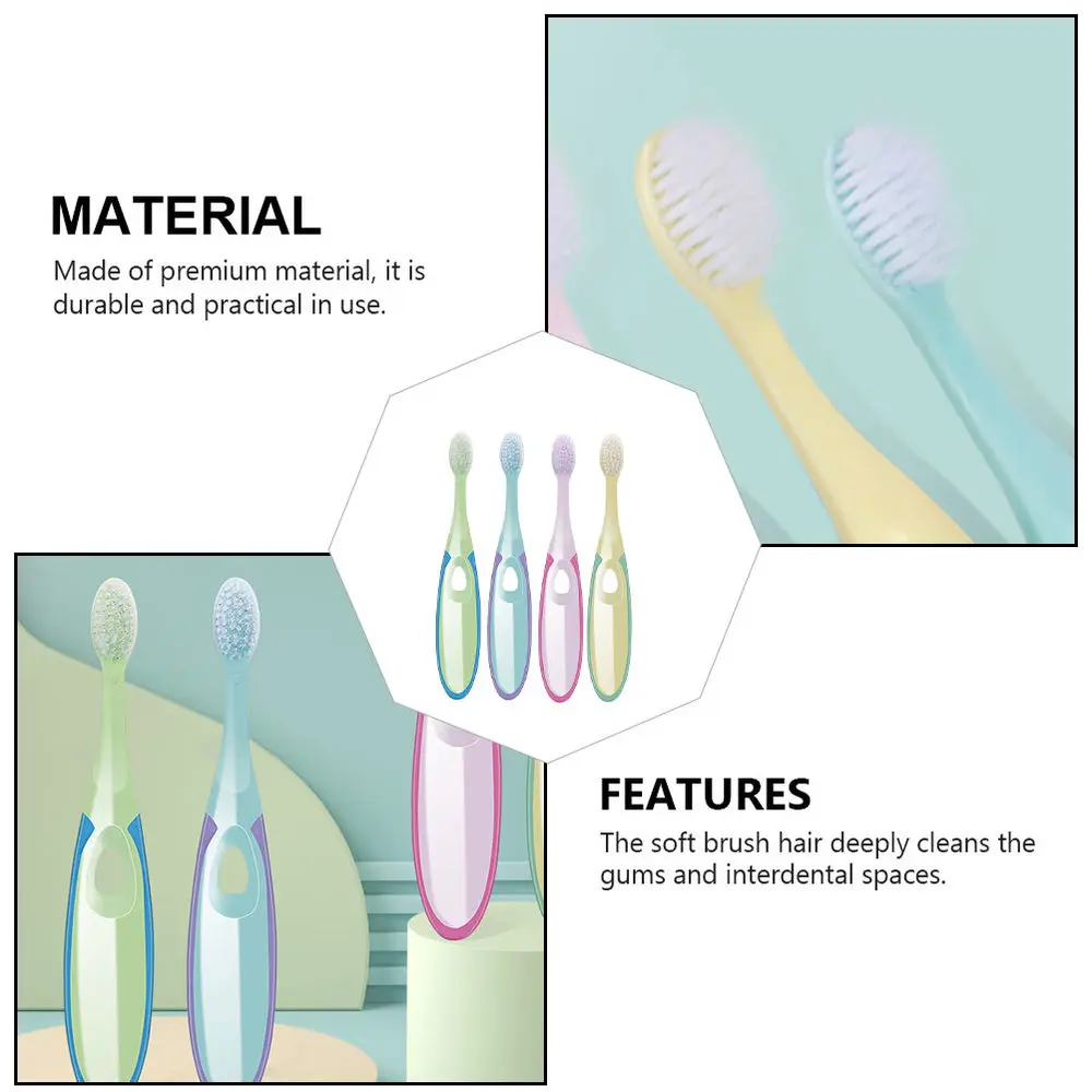 

4pcs Children Toothbrush Oral Care Cleaning Toothbrush (Assorted Color)