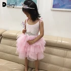 Платье для девочки с поясом, наряд на свадьбу, день рождения, с цветами, вечерние ний наряд для маленькой девочки, с поясом