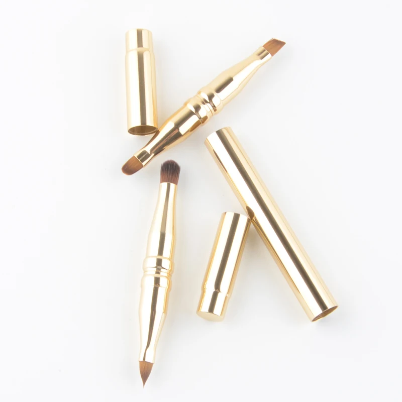 

1pc 4 in 1 Aluminum multifunctional Lip make up brushes Eye shadow eyebrow blending brush Makeup Tool Professional 4 uses