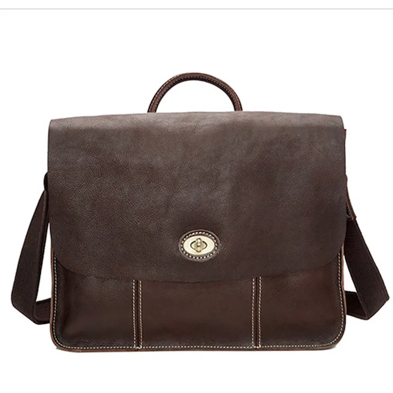 

Large Capacity Men Single Shoulder Bag Travel Bag Men's casual fashion Handbags Business Briefcase Laptop Bag in genuine leather